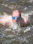 JT00984 Marijn attempting butterfly stroke in lake 'De Fluezen' from Indijk, The Netherlands.jpg